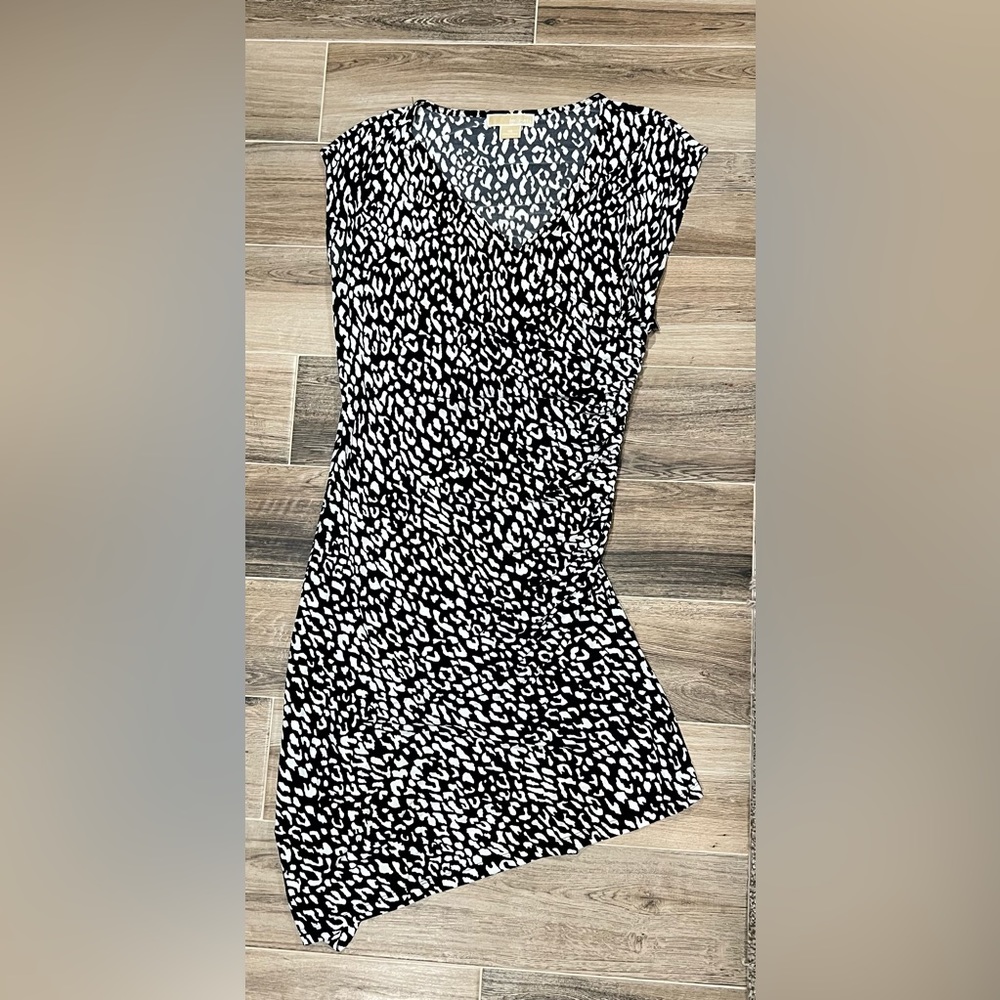 MICHAEL KORS RUCHED ASYMMETRICAL DRESS
